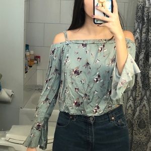 Blue flowery blouse